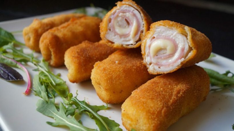Enroladinho de Presunto e Queijo na Airfryer