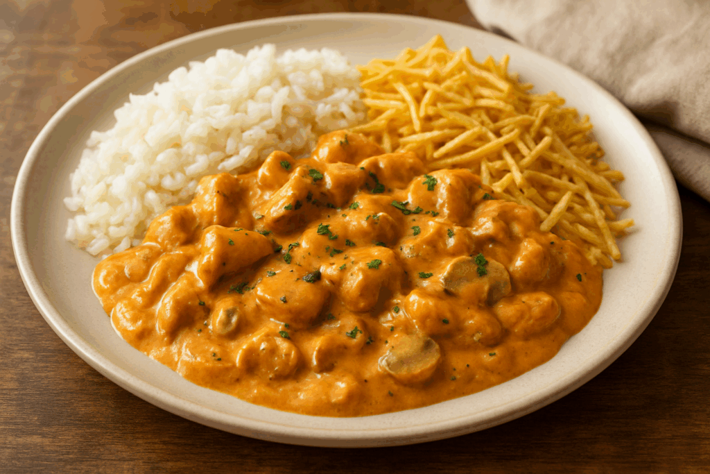 🥘 Receita Caseira de Strogonoff de Frango Cremoso