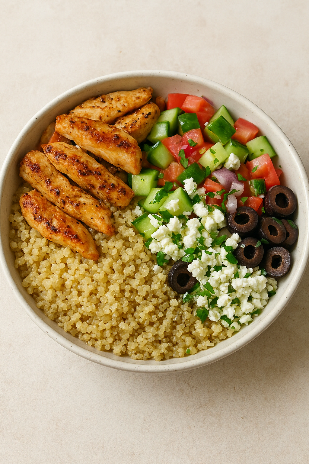 Receita Fitness: Bowl Grego de Frango com Quinoa