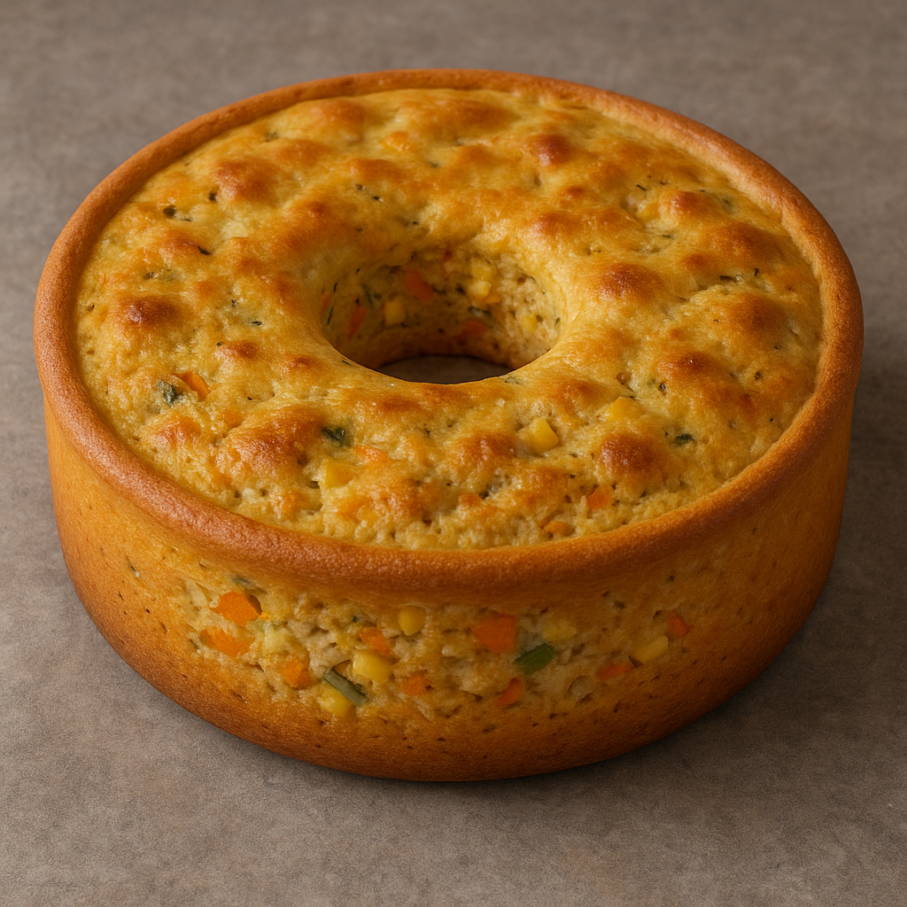 Torta Salgada de Legumes Cremosos com Massa de Iogurte