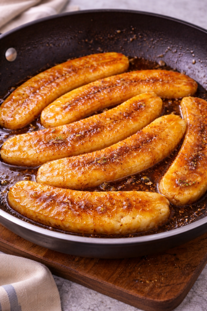 Banana Caramelizada na Frigideira