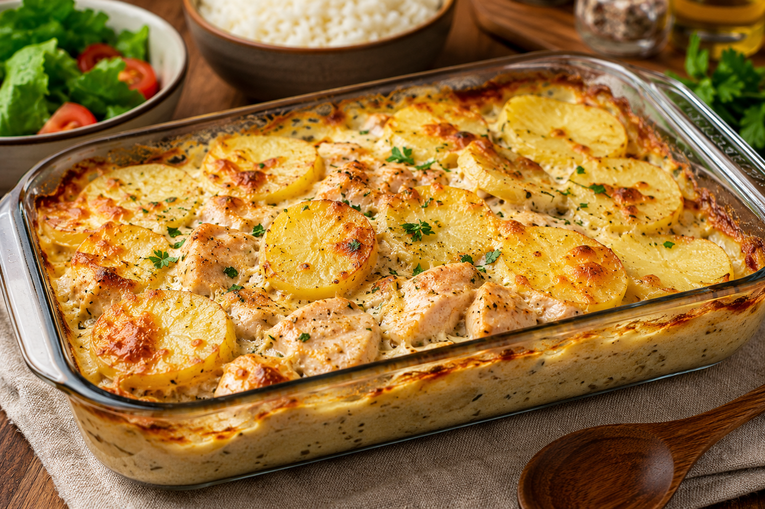 🍗 Frango Cremoso ao Forno com Batata Dourada (aquele que faz repetir o prato)