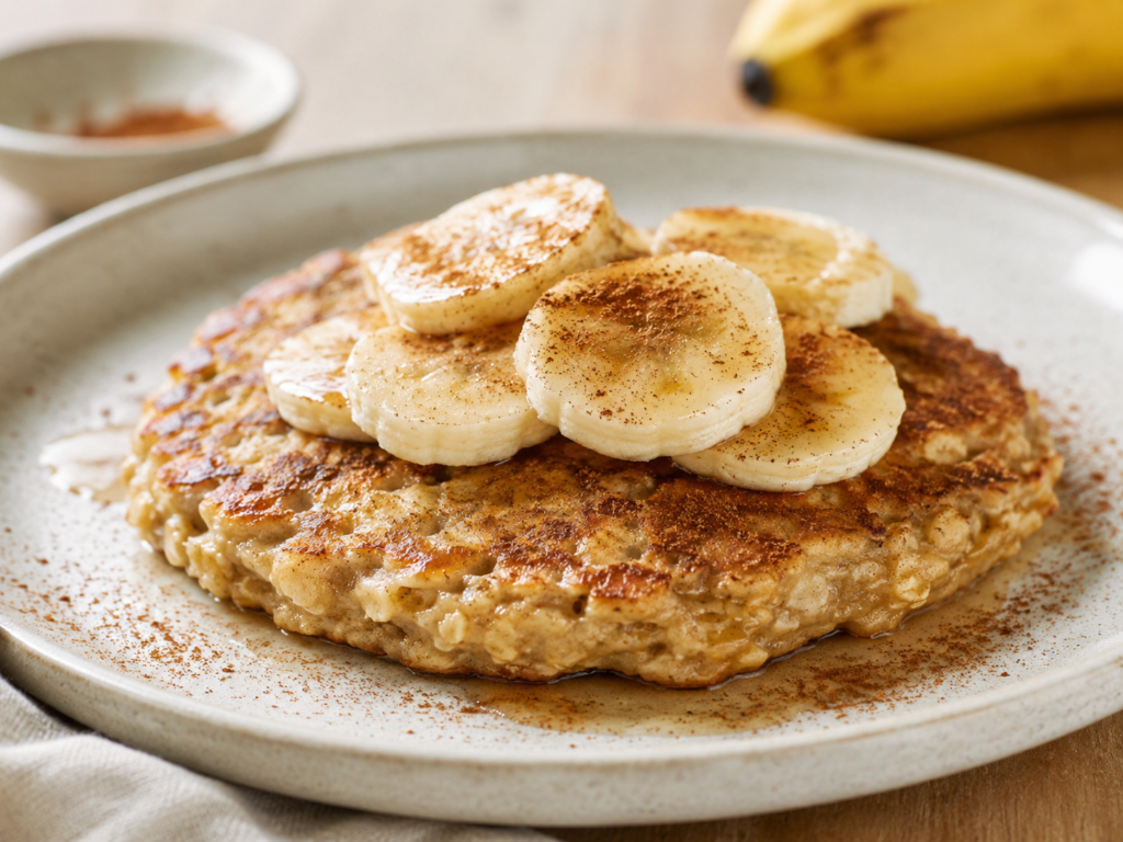 Panqueca de Aveia com Banana e Canela para um Café da Manhã Simples
